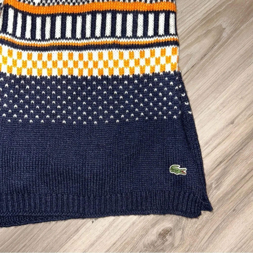 Lacoste Orange and Black Patterned Scarf